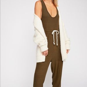 NWOT - Free People Olive Sunday Snuggle Jumpsuit